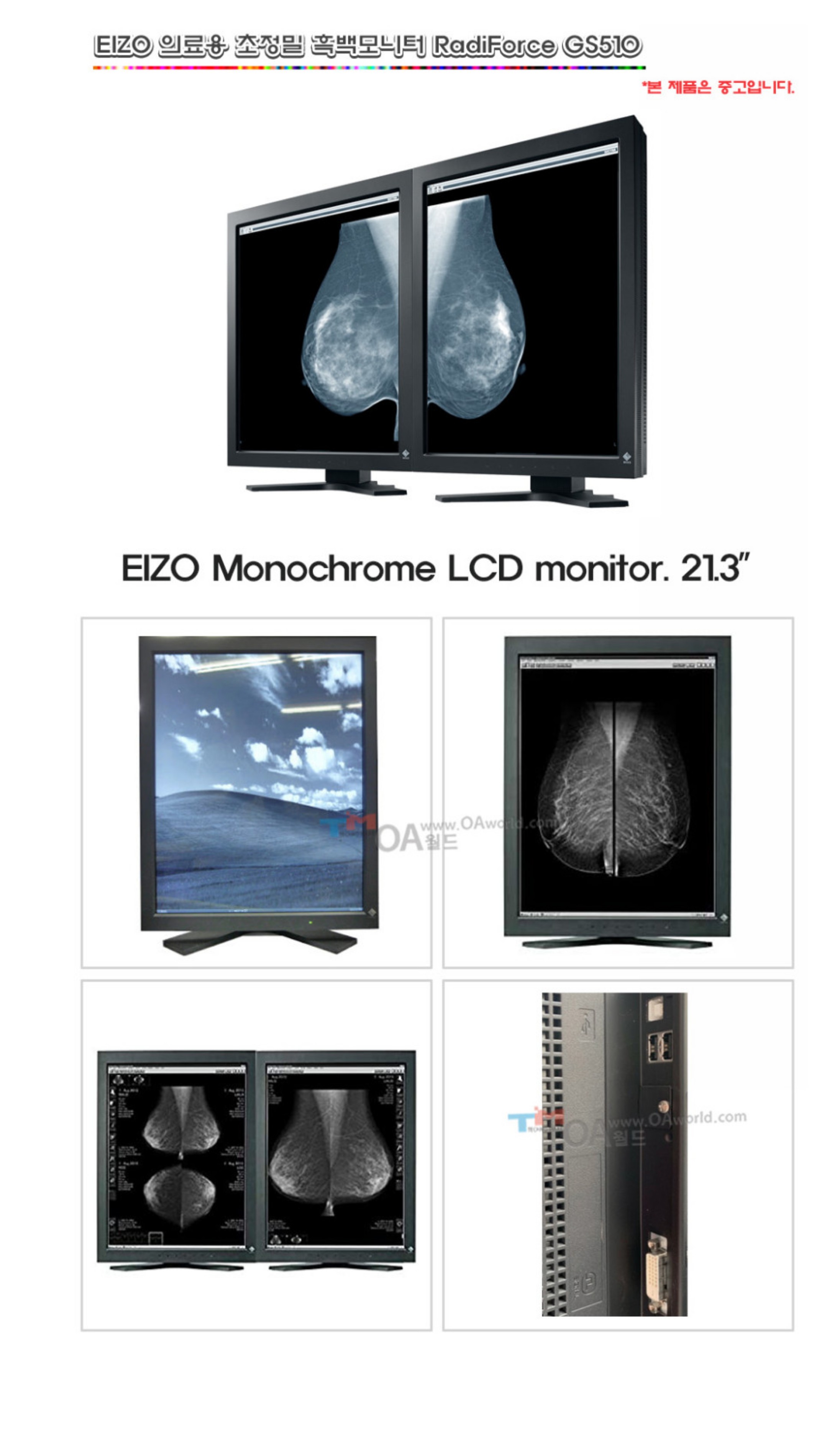 EIZO 의료용 (Medical) 초정밀 흑백모니터 RadiForce GS521