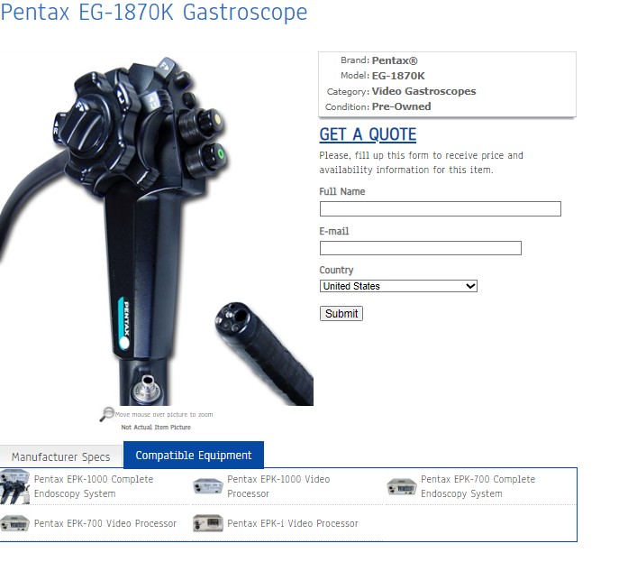 Pentax EG-1870K Gastroscope (6mm)  for pediatric