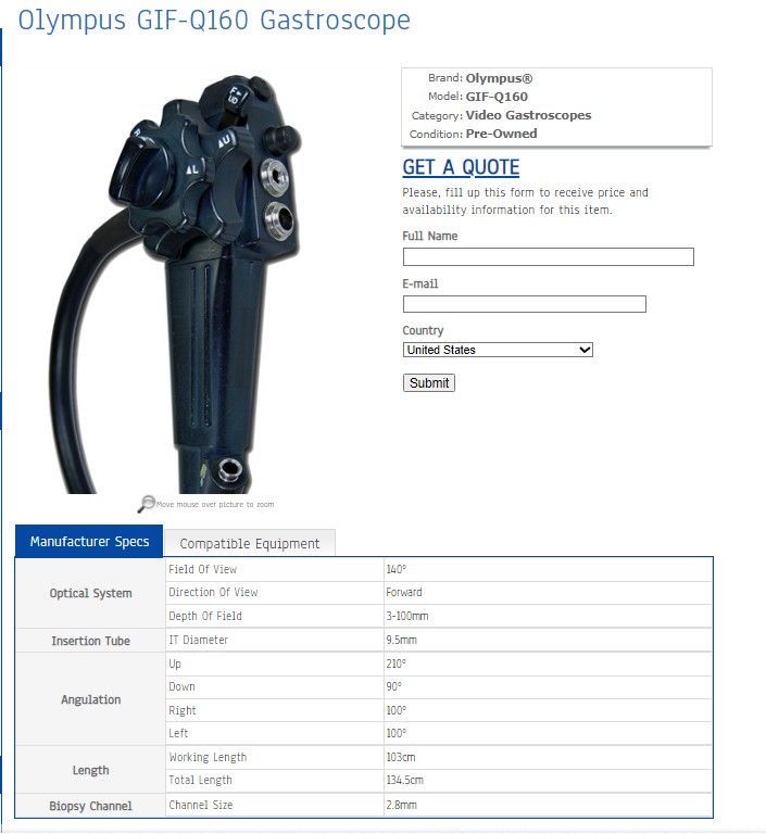 Olympus GIF-Q160 Gastroscope