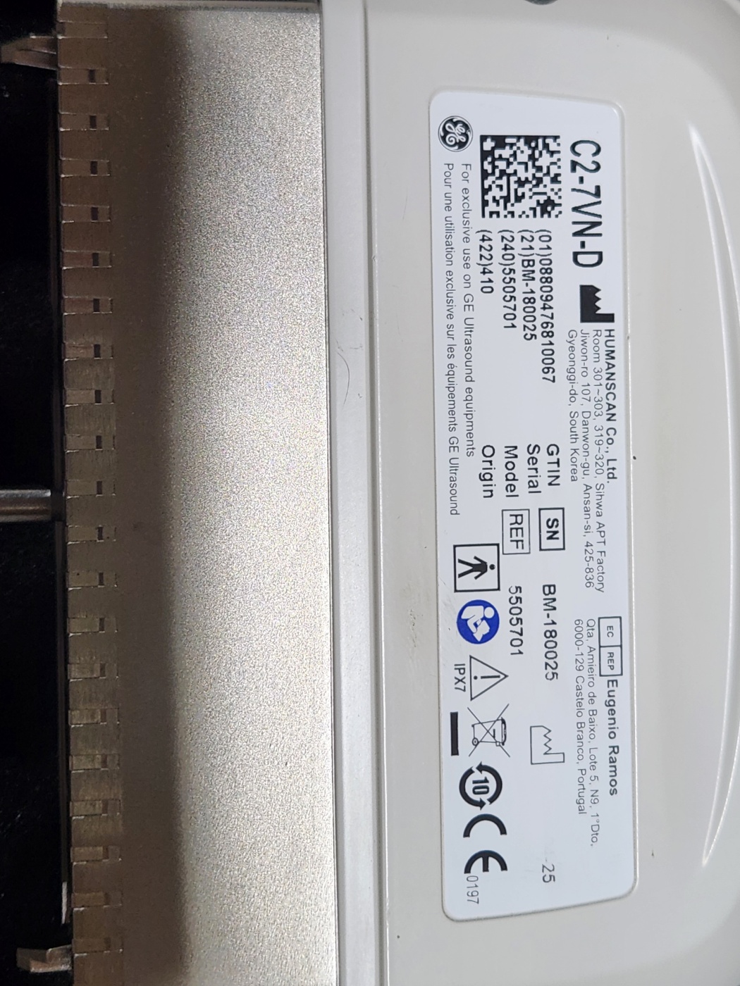 GE C2-7VN- D Curved Array transducer